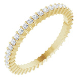 10K Gold Square Natural Diamond Shared-Prong Eternity Band – 1.25x1.25 mm Stones - Yellow Gold