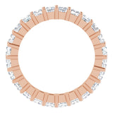 10K Gold Square Lab-Grown Diamond Shared-Prong Eternity Band – 2.5x2.5 mm Stones - Rose Gold - view 2