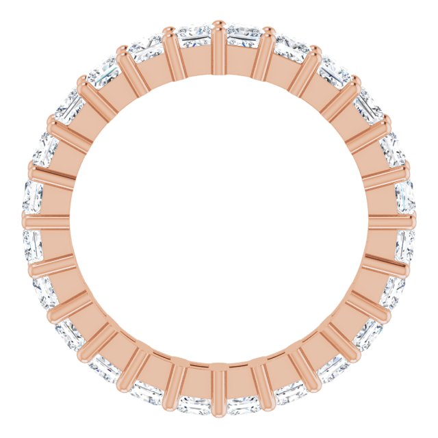 10K Gold Square Lab-Grown Diamond Shared-Prong Eternity Band – 2.5x2.5 mm Stones - Rose Gold - view 2
