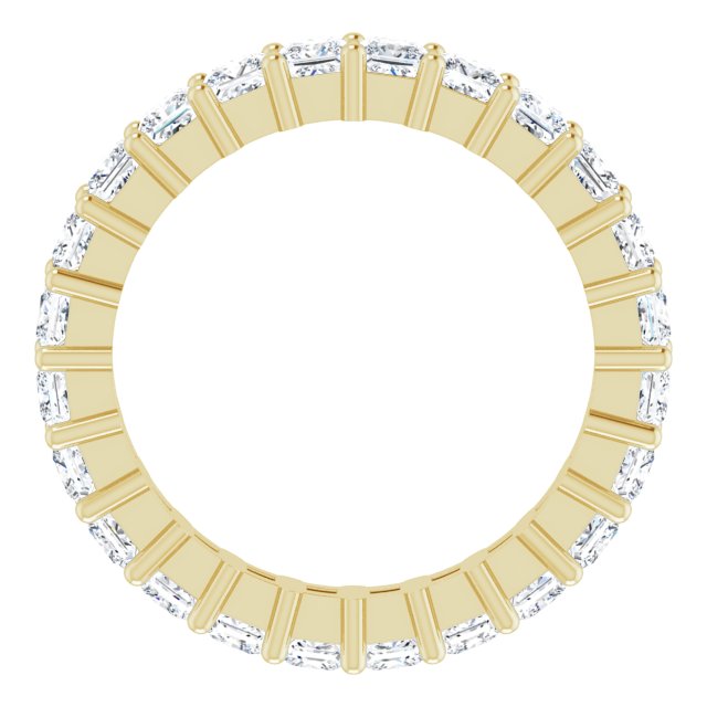 14K Gold Square Lab-Grown Diamond Shared-Prong Eternity Band – 2.5x2.5 mm Stones - Yellow Gold - view 2
