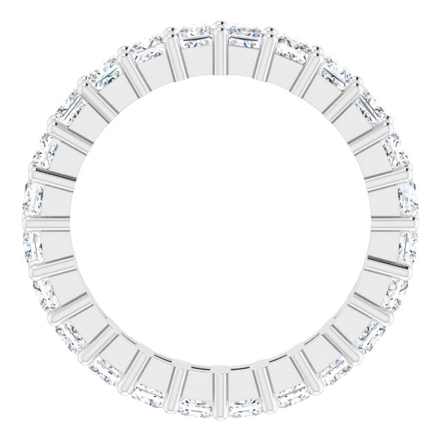 10K Gold Square Lab-Grown Diamond Shared-Prong Eternity Band – 2.5x2.5 mm Stones - White Gold - view 2