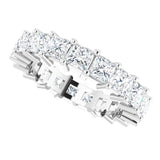 10K Gold Square Natural Diamond Shared-Prong Eternity Band – 3.25x3.25 mm Stones - White Gold - view 5