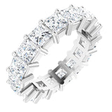14K Gold Square Lab-Grown Diamond Shared-Prong Eternity Band – 3.75x3.75 mm Stones - White Gold
