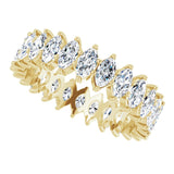 14K Gold Marquise Lab-Grown Diamond Shared-Prong Eternity Band – 4.25x2.25 mm Stones - Yellow Gold - view 5