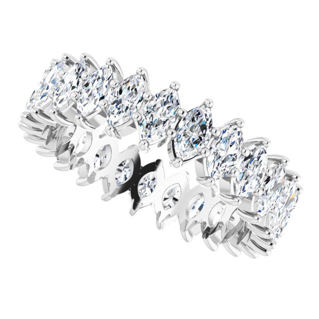 Platinum Marquise Lab-Grown Diamond Shared-Prong Eternity Band – 4.25x2.25 mm Stones - view 5