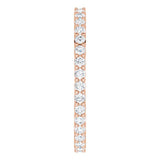 10K Gold Round Lab-Grown Diamond Shared-Prong Eternity Band – 1.5 mm Stones - Rose Gold - view 4