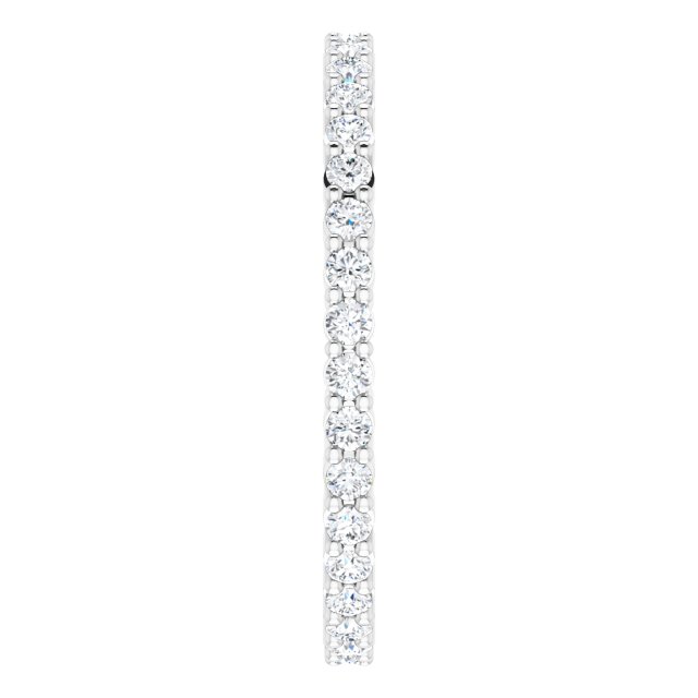 10K Gold Round Natural Diamond Shared-Prong Eternity Band – 1.5 mm Stones - White Gold - view 4