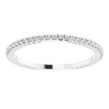 10K Gold Round Lab-Grown Diamond Shared-Prong Eternity Band – 1 mm Stones - White Gold - view 3