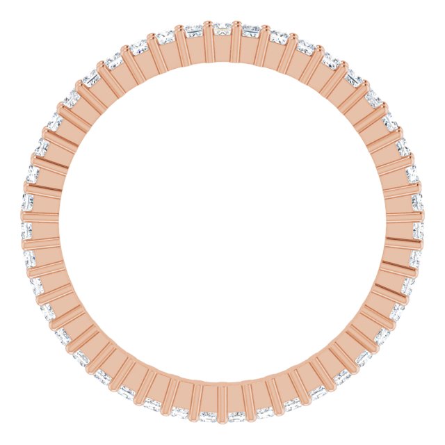 10K Gold Square Lab-Grown Diamond Shared-Prong Eternity Band – 1.25x1.25 mm Stones - Rose Gold - view 2