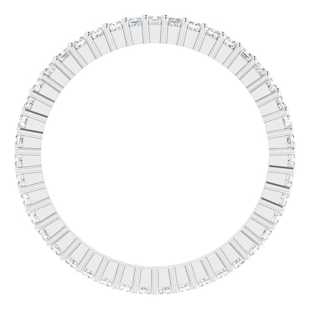 10K Gold Square Lab-Grown Diamond Shared-Prong Eternity Band – 1.25x1.25 mm Stones - White Gold - view 2