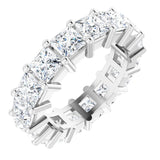 10K Gold Square Lab-Grown Diamond Shared-Prong Eternity Band – 4x4 mm Stones - White Gold