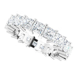 10K Gold Square Natural Diamond Shared-Prong Eternity Band – 3.25x3.25 mm Stones - White Gold - view 5