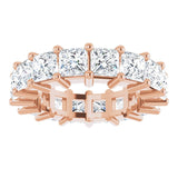 10K Gold Square Lab-Grown Diamond Shared-Prong Eternity Band – 4x4 mm Stones - Rose Gold - view 3