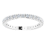 10K Gold Round Lab-Grown Diamond Shared-Prong Eternity Band – 1.75 mm Stones - White Gold - view 3
