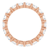 10K Gold Round Natural Diamond Shared-Prong Eternity Band – 3.2 mm Stones - Rose Gold - view 2