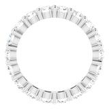 10K Gold Round Natural Diamond Shared-Prong Eternity Band – 3.2 mm Stones - White Gold - view 2