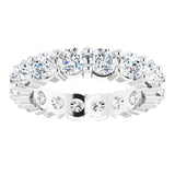10K Gold Round Lab-Grown Diamond Shared-Prong Eternity Band – 3.8 mm Stones - White Gold - view 3