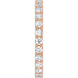 10K Gold Round Lab-Grown Diamond Shared-Prong Eternity Band – 2 mm Stones - Rose Gold - view 4