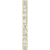14K Gold Round Natural Diamond Shared-Prong Eternity Band – 2 mm Stones - Yellow Gold - view 4