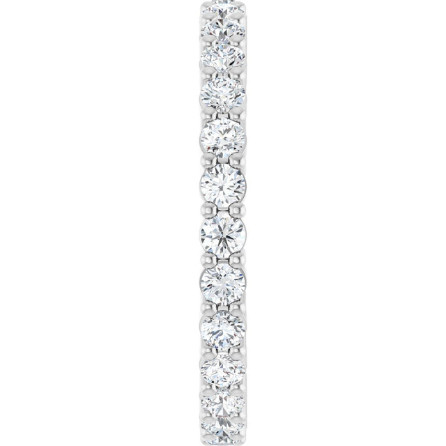 10K Gold Round Lab-Grown Diamond Shared-Prong Eternity Band – 2 mm Stones - White Gold - view 4