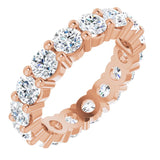 10K Gold Round Natural Diamond Shared-Prong Eternity Band – 3.75 mm Stones - Rose Gold
