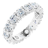 10K Gold Round Natural Diamond Shared-Prong Eternity Band – 3.75 mm Stones - White Gold