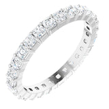 Platinum Asscher Lab-Grown Diamond Shared-Prong Eternity Band – 2x2 mm Stones