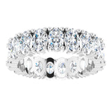 10K Gold Oval Lab-Grown Diamond Shared-Prong Eternity Band – 5x3 mm Stones - White Gold - view 3