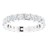Platinum Asscher Lab-Grown Diamond Shared-Prong Eternity Band – 2.6x2.6 mm Stones - view 3