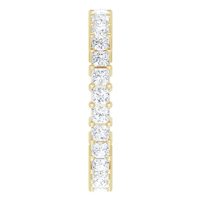 14K Gold Square Lab-Grown Diamond Shared-Prong Eternity Band – 2x2 mm Stones - Yellow Gold - view 4