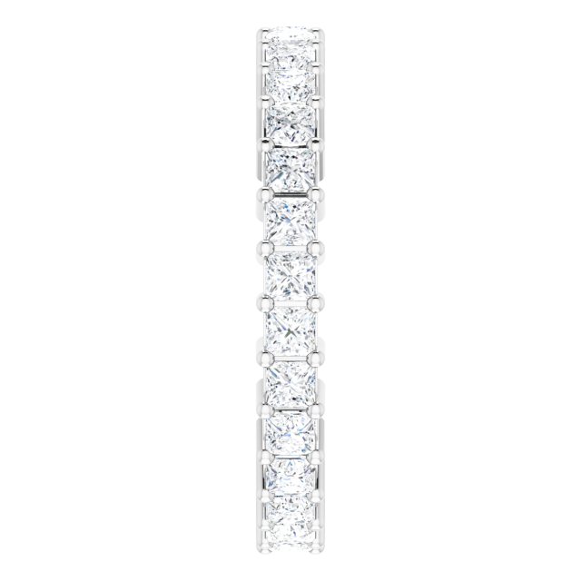 10K Gold Square Lab-Grown Diamond Shared-Prong Eternity Band – 2x2 mm Stones - White Gold - view 4