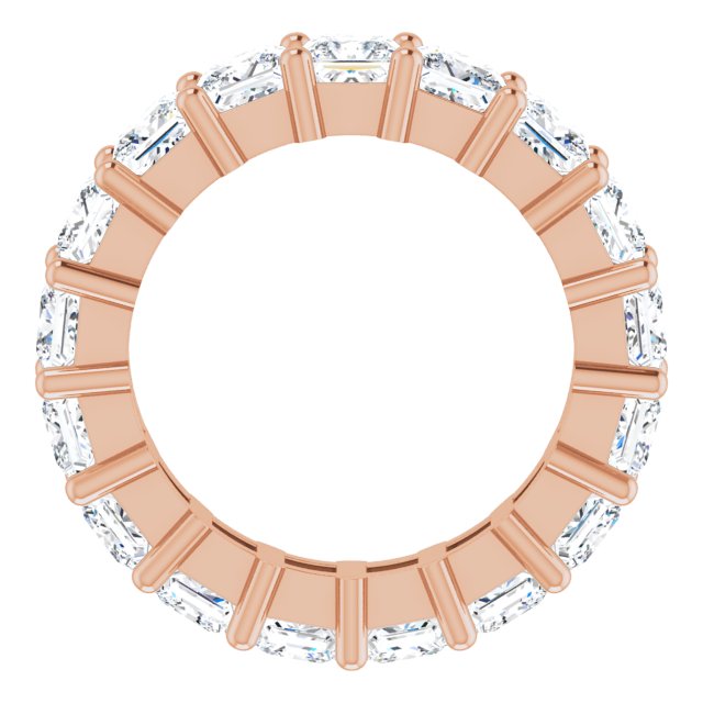 10K Gold Square Lab-Grown Diamond Shared-Prong Eternity Band – 3.75x3.75 mm Stones - Rose Gold - view 2