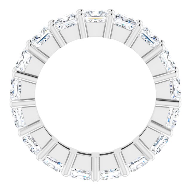 10K Gold Square Lab-Grown Diamond Shared-Prong Eternity Band – 3.75x3.75 mm Stones - White Gold - view 2