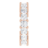 10K Gold Square Lab-Grown Diamond Shared-Prong Eternity Band – 3.5x3.5 mm Stones - Rose Gold - view 4