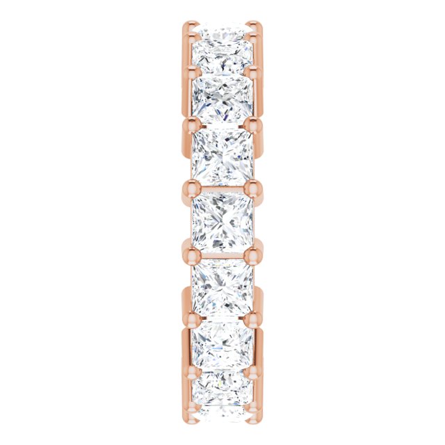 10K Gold Square Lab-Grown Diamond Shared-Prong Eternity Band – 3.5x3.5 mm Stones - Rose Gold - view 4
