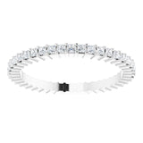 10K Gold Square Natural Diamond Shared-Prong Eternity Band – 1.25x1.25 mm Stones - White Gold - view 3