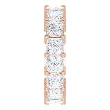 10K Gold Square Lab-Grown Diamond Shared-Prong Eternity Band – 4x4 mm Stones - Rose Gold - view 4