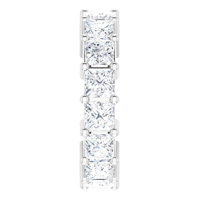 10K Gold Square Lab-Grown Diamond Shared-Prong Eternity Band – 4x4 mm Stones - White Gold - view 4