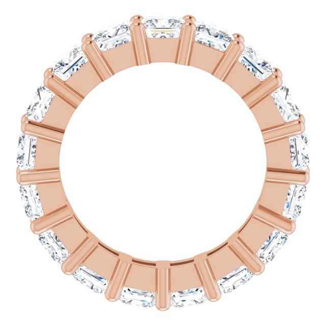 10K Gold Square Lab-Grown Diamond Shared-Prong Eternity Band – 3.75x3.75 mm Stones - Rose Gold - view 2