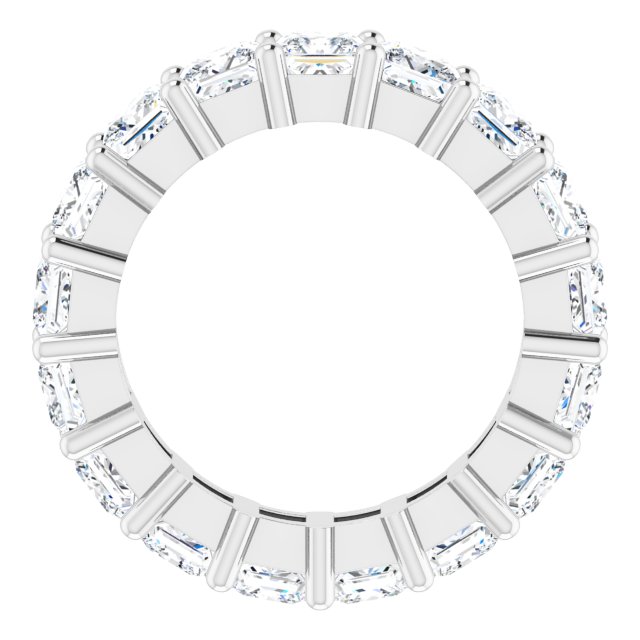 10K Gold Square Lab-Grown Diamond Shared-Prong Eternity Band – 3.75x3.75 mm Stones - White Gold - view 2
