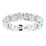10K Gold Round Natural Diamond Shared-Prong Eternity Band – 3.75 mm Stones - White Gold - view 3