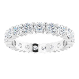 10K Gold Round Lab-Grown Diamond Shared-Prong Eternity Band – 3 mm Stones - White Gold - view 3