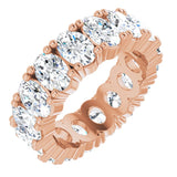 14K Gold Oval Lab-Grown Diamond Shared-Prong Eternity Band – 6x4 mm Stones - Rose Gold