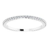 10K Gold Round Natural Diamond Shared-Prong Eternity Band – 1 mm Stones - White Gold - view 3