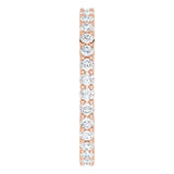 10K Gold Round Lab-Grown Diamond Shared-Prong Eternity Band – 1.75 mm Stones - Rose Gold - view 4