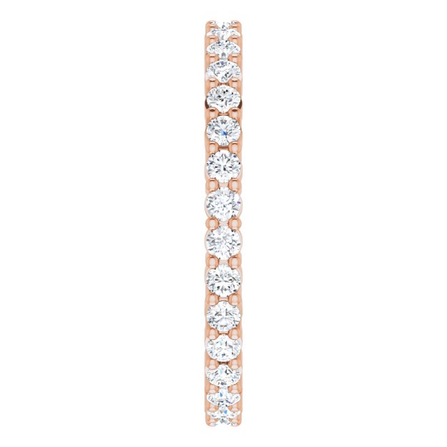 10K Gold Round Lab-Grown Diamond Shared-Prong Eternity Band – 1.75 mm Stones - Rose Gold - view 4