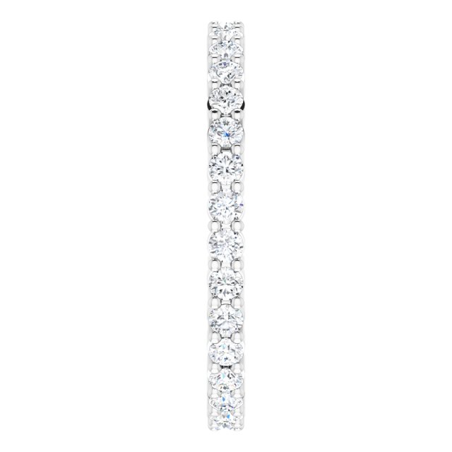 10K Gold Round Lab-Grown Diamond Shared-Prong Eternity Band – 1.75 mm Stones - White Gold - view 4