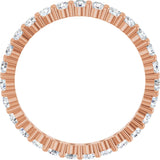 10K Gold Round Natural Diamond Shared-Prong Eternity Band – 2 mm Stones - Rose Gold - view 2