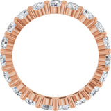 10K Gold Round Natural Diamond Shared-Prong Eternity Band – 3 mm Stones - Rose Gold - view 2