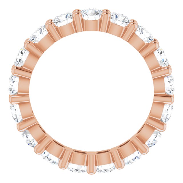 14K Gold Round Lab-Grown Diamond Shared-Prong Eternity Band – 3.5 mm Stones - Rose Gold - view 2